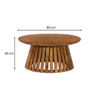 Load image into Gallery viewer, GHome UK Solid Acacia Wood Round Slated Coffee Table Stained Finish
