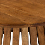 Load image into Gallery viewer, GHome UK Solid Acacia Wood Round Slated Coffee Table Stained Finish
