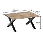 Load image into Gallery viewer, GHomeUK Acacia Wood Live Edge Coffee Table Black Cross Legs - EETTA

