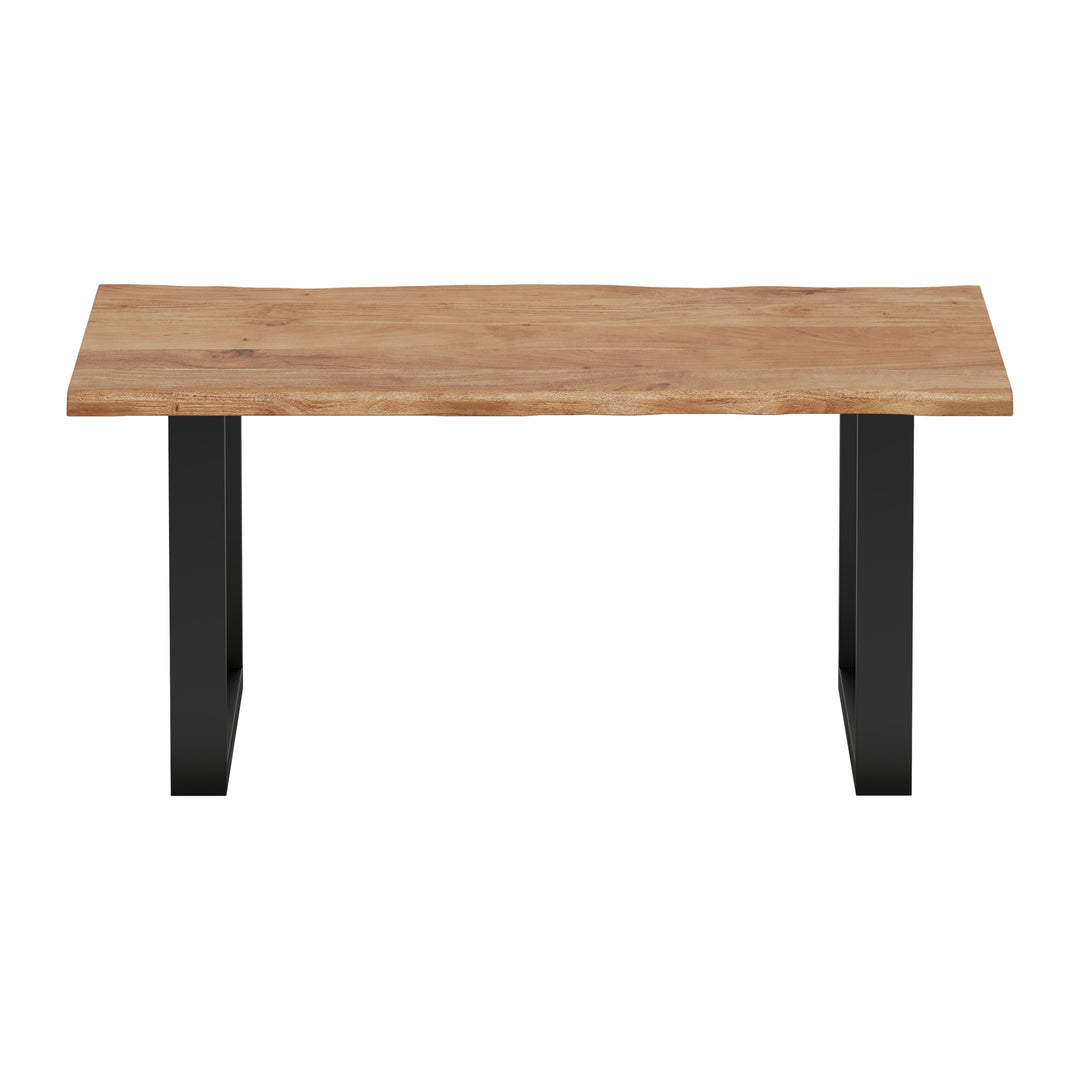GHomeUK Acacia Wood Live Edge Coffee Table Walnut Finish - EETTA