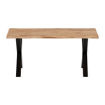 Load image into Gallery viewer, GHomeUK Modern Acacia Coffee Table [Walnut Finish, X-Shaped Black Legs] - EETTA
