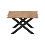 Load image into Gallery viewer, GHomeUK Modern Acacia Coffee Table [Walnut Finish, X-Shaped Black Legs] - EETTA
