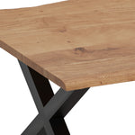 Load image into Gallery viewer, GHomeUK Modern Acacia Coffee Table [Walnut Finish, X-Shaped Black Legs] - EETTA
