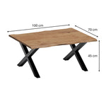 Load image into Gallery viewer, GHomeUK Modern Acacia Coffee Table [Walnut Finish, X-Shaped Black Legs] - EETTA
