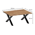 Load image into Gallery viewer, GHomeUK Modern Acacia Coffee Table [Walnut Finish, X-Shaped Black Legs] - EETTA
