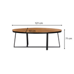 Load image into Gallery viewer, GHome UK Solid Acacia Natural Oval Coffee Table with Black Base
