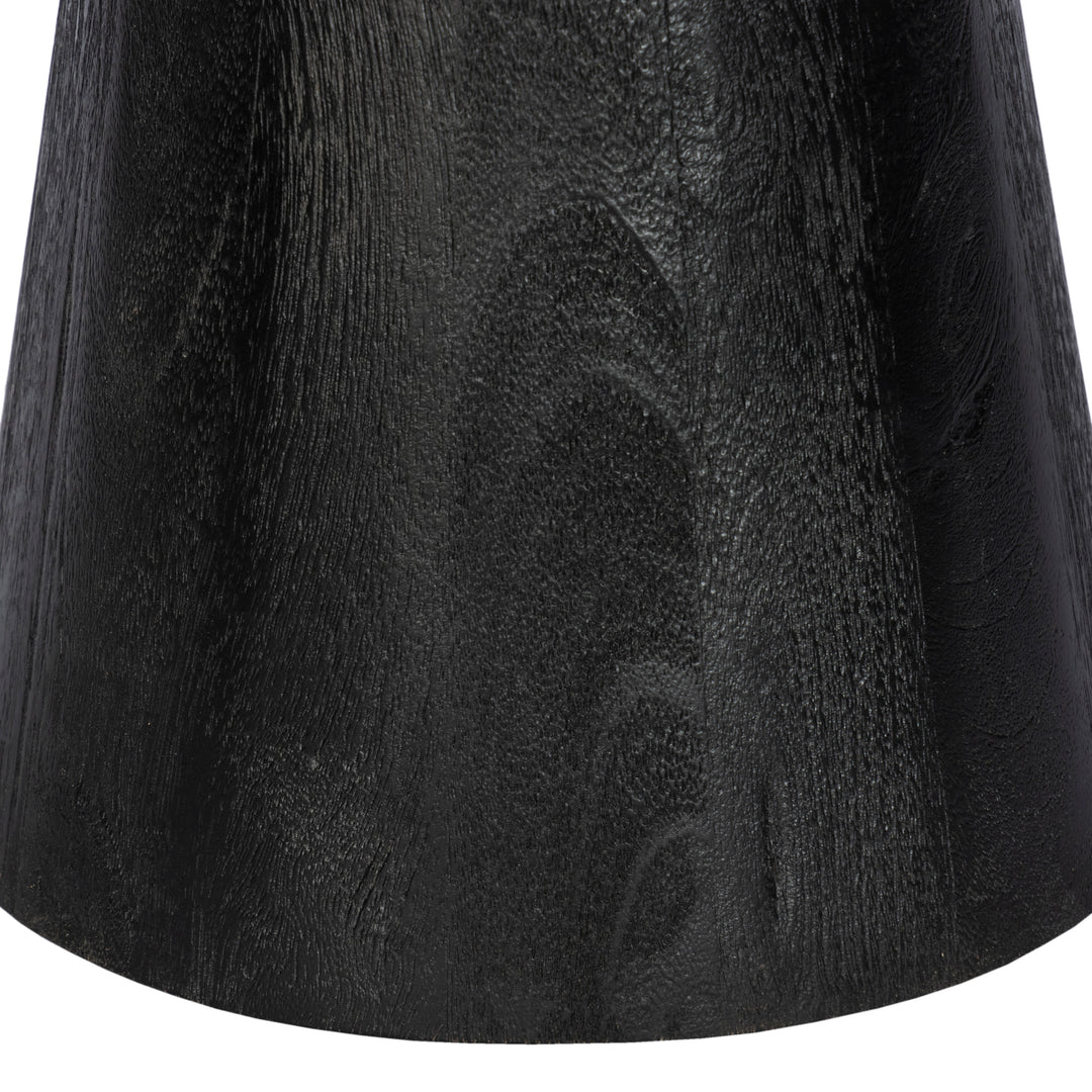 GHome UK Solid Mango Wood Black Round Coffee Table Sandblast Finish