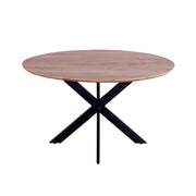 GHomeUK Acacia Wood Black Round Dining Table