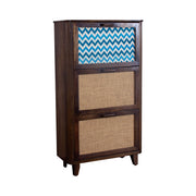 GHomeUK Durable Mango Wood Shoe Rack in Natural Wood Color