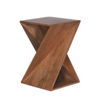 Load image into Gallery viewer, GHome UK Solid Mango Wood Twist side Table in Natural &amp; Walnut Finish
