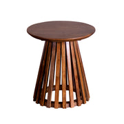 GHomeUK Elegant Acacia Wood Brown and Slate Black Round Side Table - UUAR