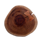 Load image into Gallery viewer, GHome UK Solid Acacia Wood Natural Log Side Table with Black Iron Base
