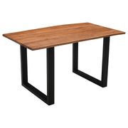 GHomeUK Live Edge Acacia Wood Dining Table in Brown Finish