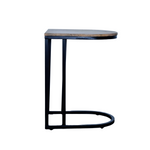 Load image into Gallery viewer, GHome UK Solid Mango Wood C Table with Black Iron Base
