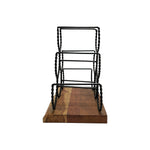 Load image into Gallery viewer, GHomeUK Modern Wine Bottle Rack Acacia Wood and Black Metal - CEEEL
