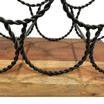 Load image into Gallery viewer, GHomeUK Modern Wine Bottle Rack Acacia Wood and Black Metal - CEEEL
