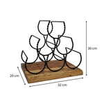 Load image into Gallery viewer, GHomeUK Modern Wine Bottle Rack Acacia Wood and Black Metal - CEEEL
