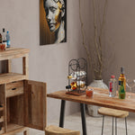 Load image into Gallery viewer, GHomeUK 3-Bottle Wine Holder Acacia Wood &amp; Black Metal Rack - RODD

