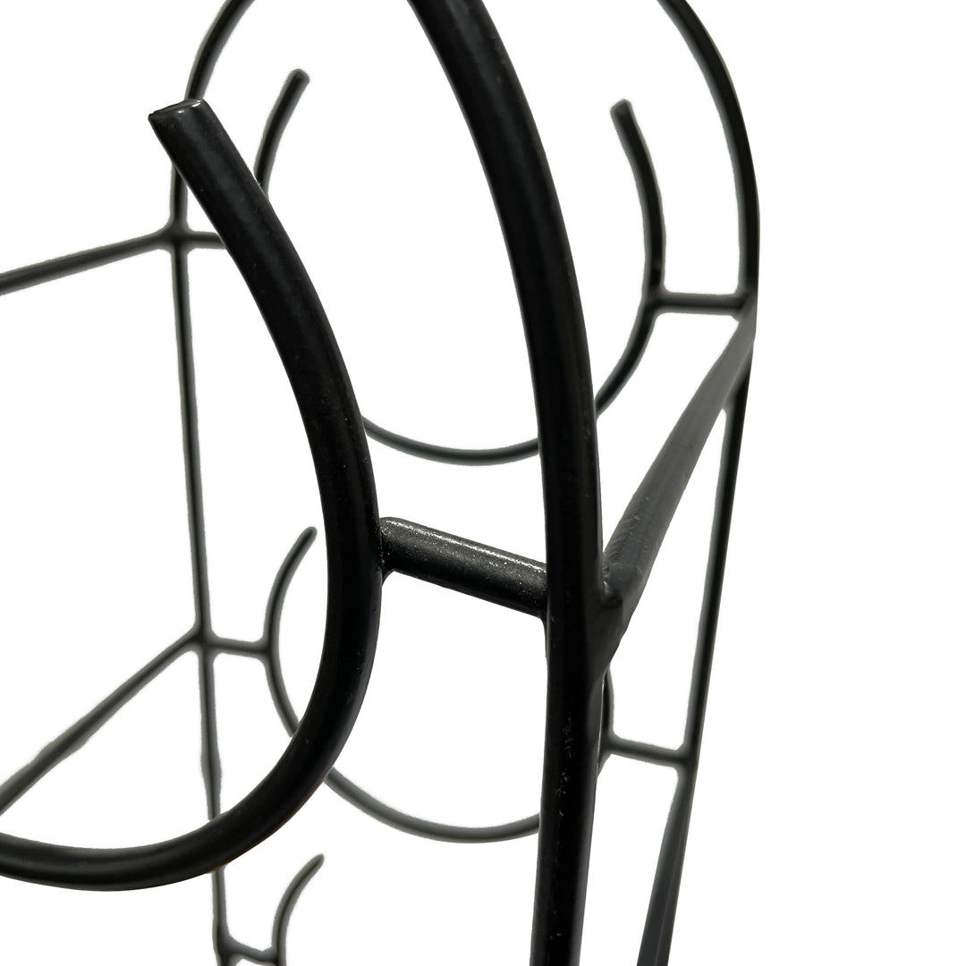 GHomeUK 3-Bottle Wine Holder Acacia Wood & Black Metal Rack - RODD