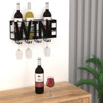 Load image into Gallery viewer, GHomeUK Metal Black Wine Rack &amp; Glass Holder Wall Mount - IABEC
