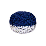 Ghome Hand-Woven Cotton Beige Round Pouf for Stylish Comfort - RUURD