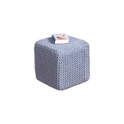 GhomeUK Hand-Woven Cotton Beige Square Pouf – Stylish & Comfy - WTIS 