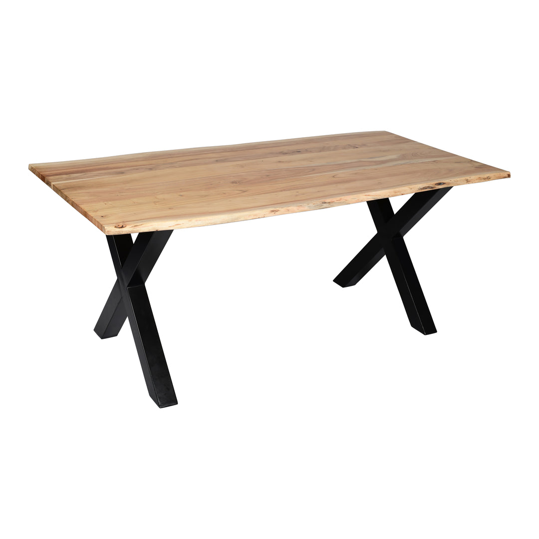 Live Edge X Base Dining Table