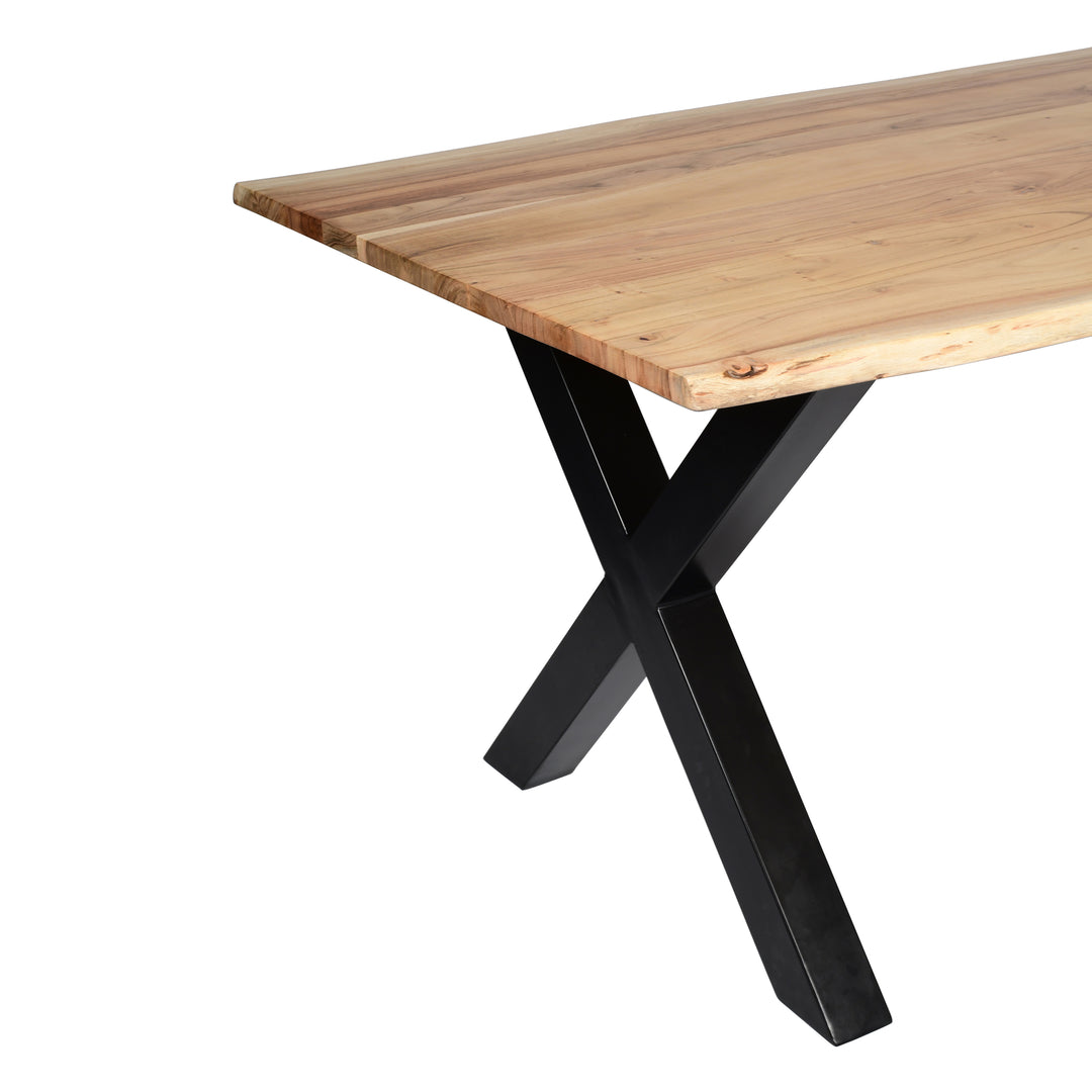 Live Edge X Base Dining Table